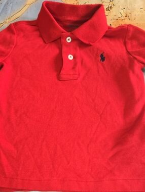 Ralph Lauren Red Polo with Navy Logo